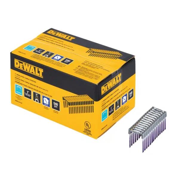 DEWALT 1 in. Insulated Electrical Staples, Electro-Galvanized Steel, 540 Count