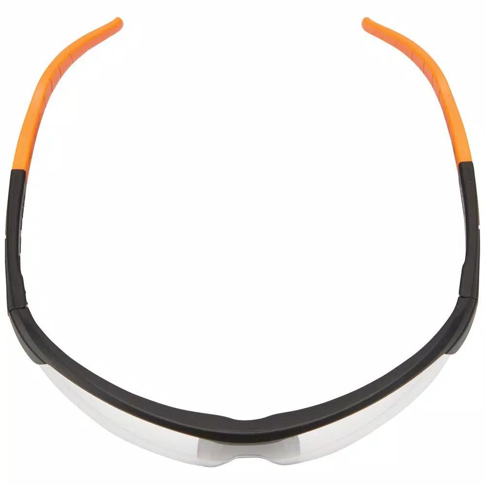 Klein Tools Safety Glasses, Clear Polycarbonate Lens, Anti-Fog & Scratch Resistant, Black/Orange