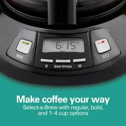 Hamilton Beach 12-Cup Programmable Drip Coffee Maker with Black Stainless Steel Accents thumbnail 8
