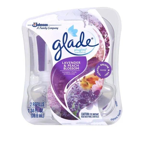 Glade PlugIns Scented Oil Refills, Lavender and Peach Blossom, 0.67 oz (6-Pack)