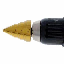 Ideal Titanium Nitride Coated Step Drill Bit, 1/4 in. to 1 3/8 in., 3/8 in. Shank thumbnail 5