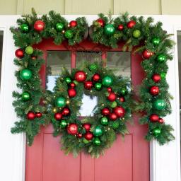 Village Lighting Company 30 in. Pre-Lit LED Christmas Cheer Wreath with 50 Warm White Lights and Remote Control thumbnail 3