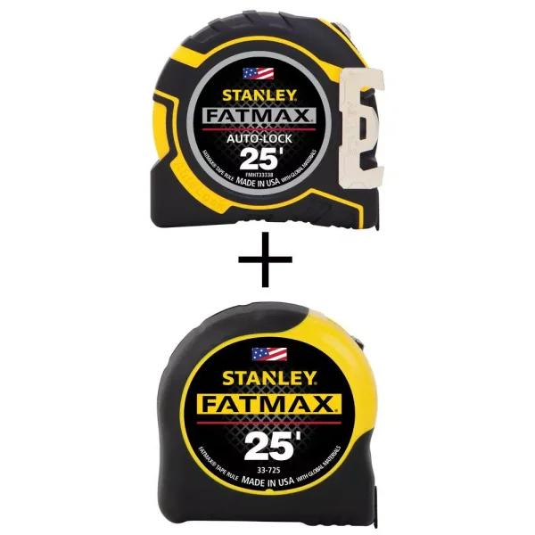 STANLEY FATMAX 25 ft. Auto Lock Tape Measure, 1-1/4 in. Wide Blade, 11 ft. Standout