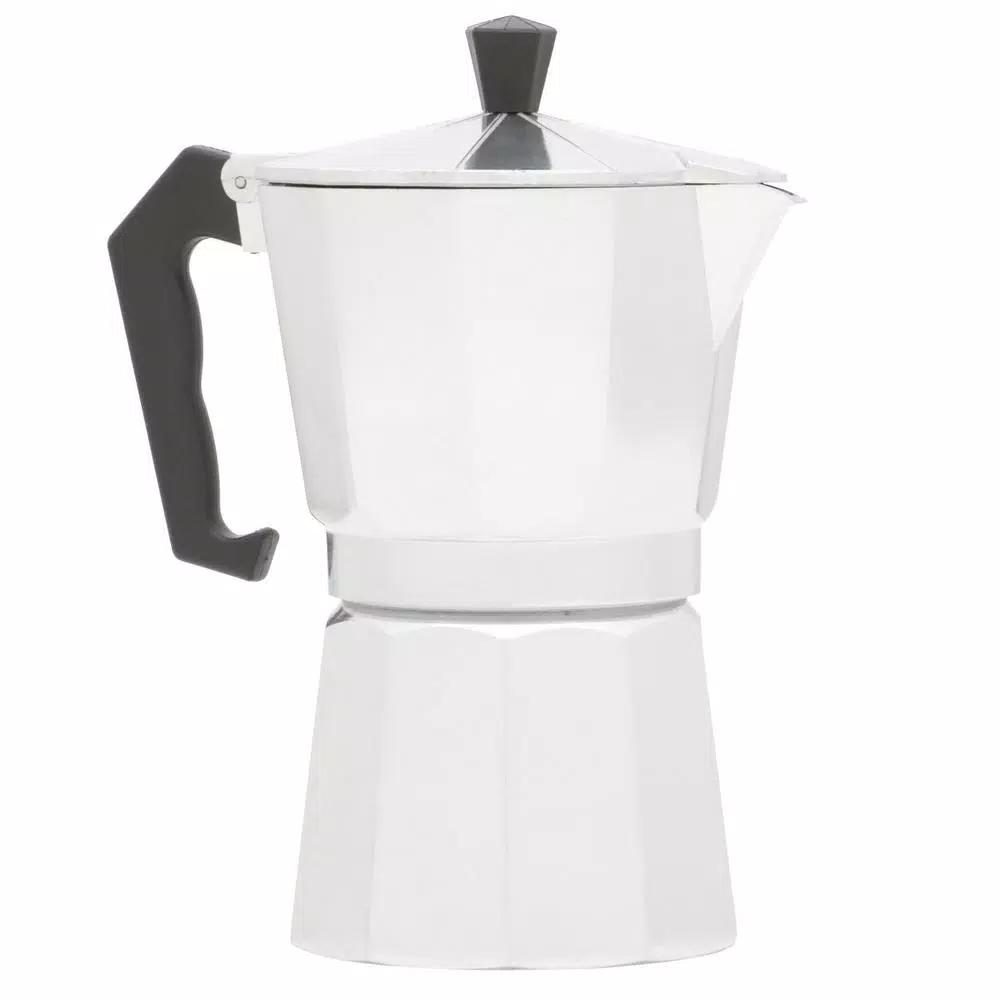 Home Basics 6-Cup Aluminum Stovetop Espresso Machine, Grey