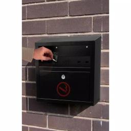 Alpine Industries Quick Clean Wall-Mounted Cigarette Outdoor Ashtray, Black Stainless Steel thumbnail 4