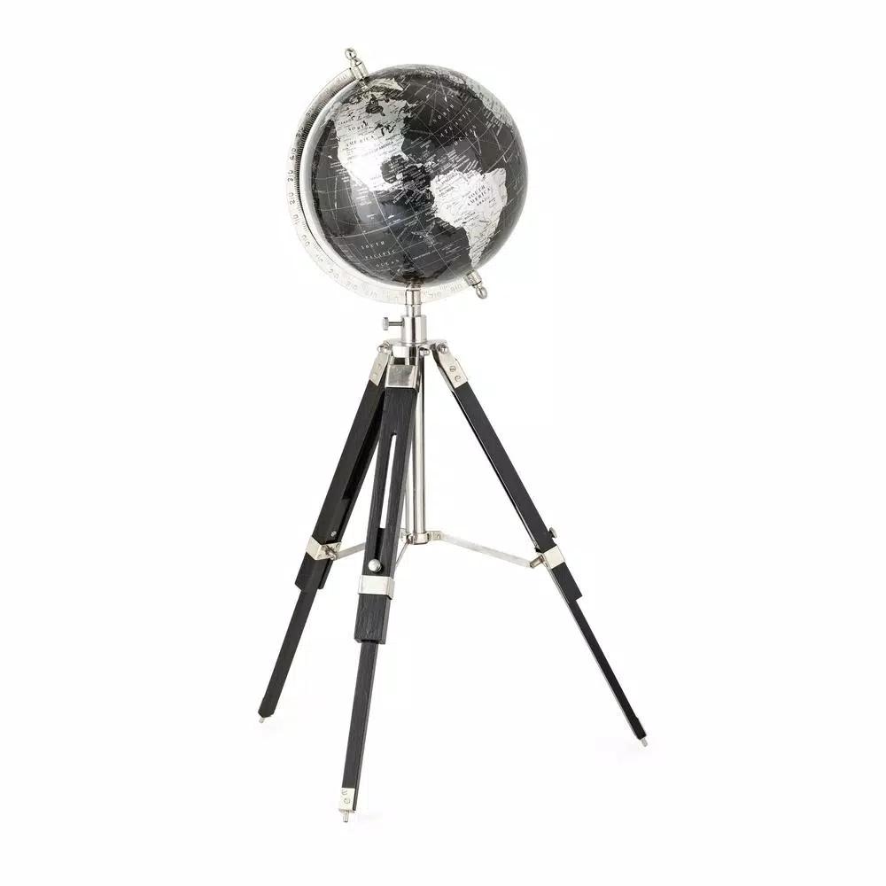 IMAX Worldwide Home PGA Tour Mulligan 26 in. Antique Map Globe with Wooden Tripod Stand