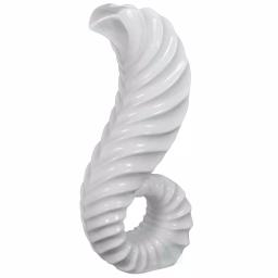 Uniquewise Large White Trumpet Horn Floor Vase - 31.5" Coastal Style Fiberglass Decor thumbnail 3