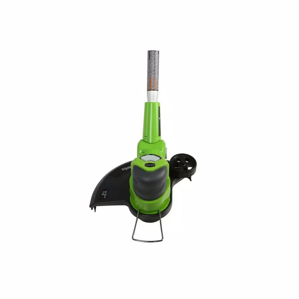 Greenworks 24V Cordless String Trimmer with 2.0 Ah Battery and Charger, 12 in. Cutting Width