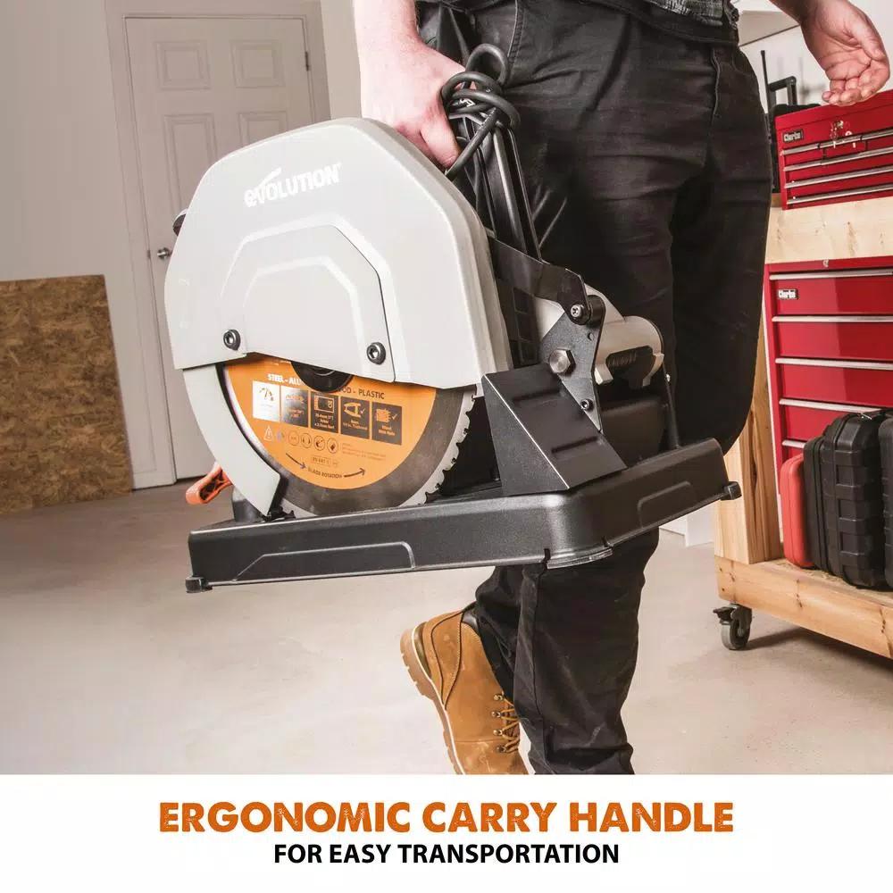 Evolution Power Tools 15 Amp 14 in. Multi-Material Chop Saw with Japanese TCT Blade