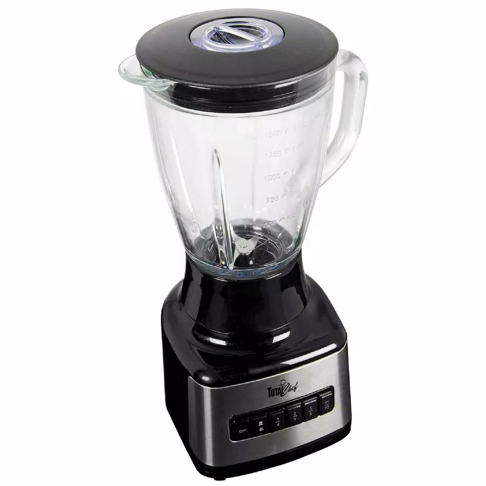 Total Chef 500-Watt 8-Speed Stand Blender with 50 oz. Glass Pitcher, Black
