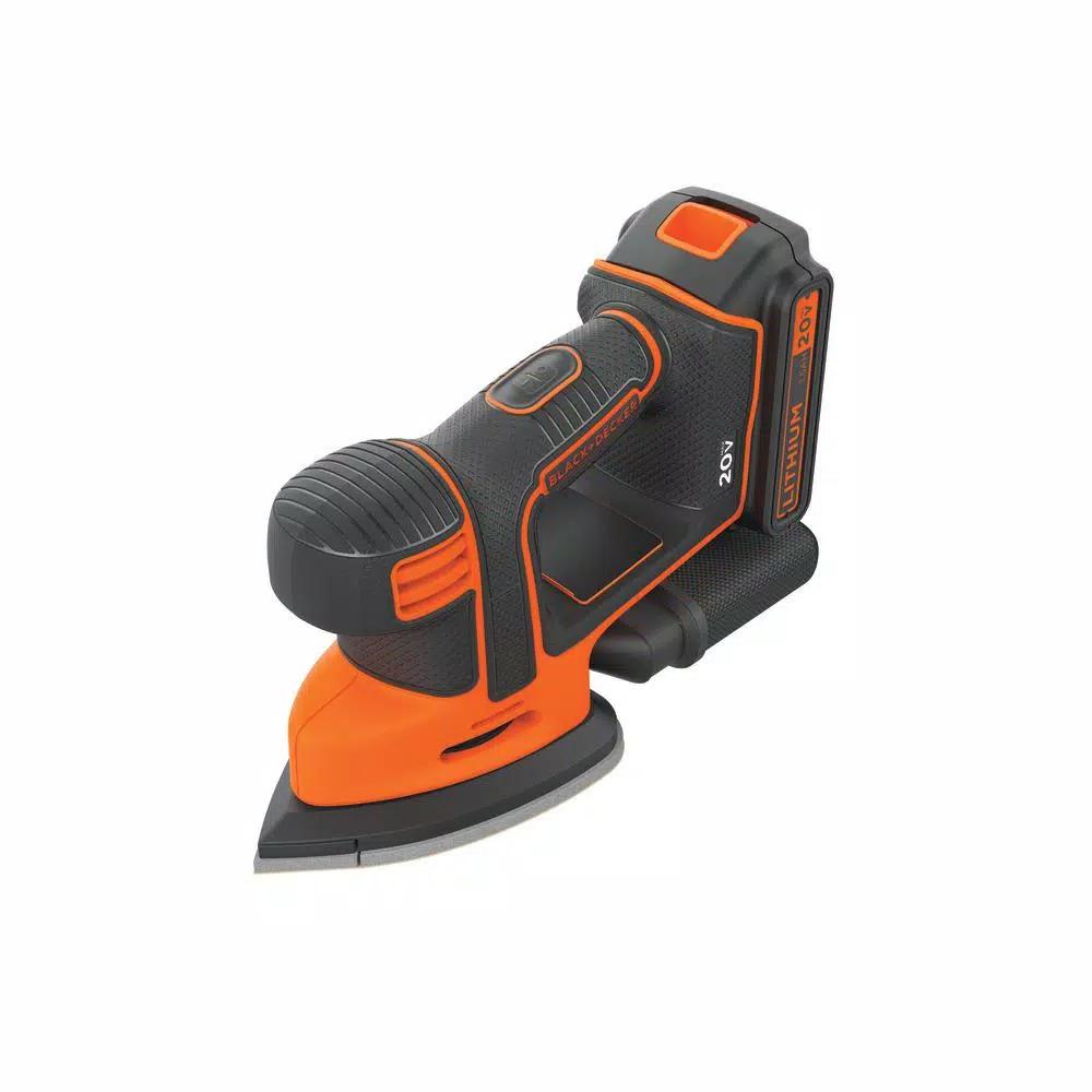 BLACK+DECKER 20V MAX Lithium-Ion Cordless Mouse Sander with 1.5 Ah Battery and Charger