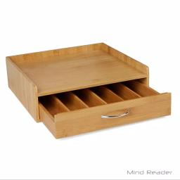 Mind Reader 32-Capacity Bamboo Brown K-Cup Storage Drawer with Lip Panel for Keurig thumbnail 5