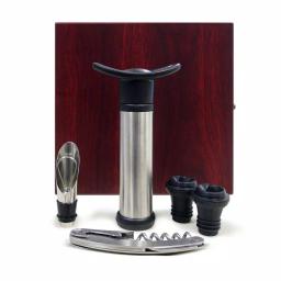 Epicureanist 4-Piece Wine Essentials Gift Set in Elegant Cherry Wooden Box thumbnail 2