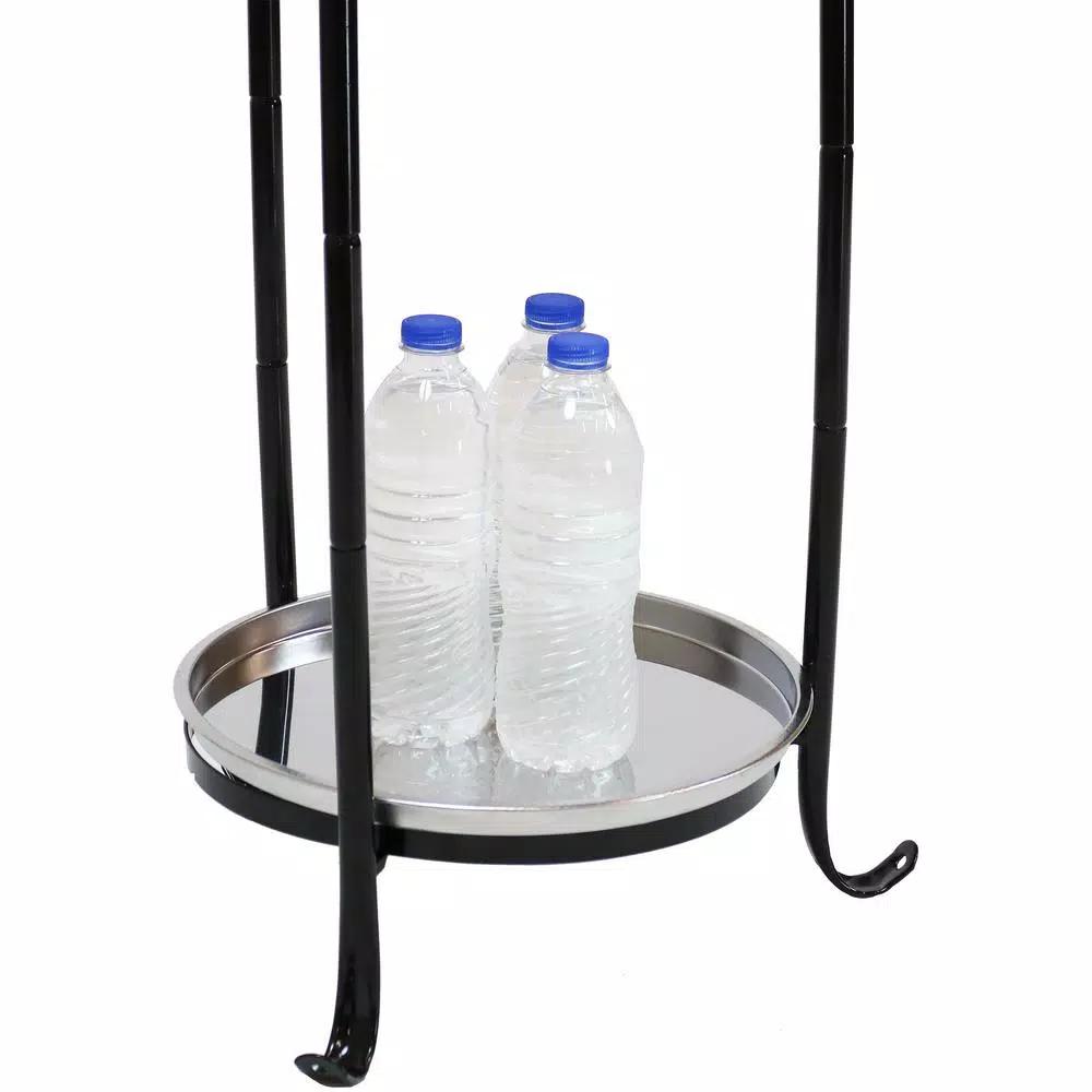 Sunnydaze Decor 5-Gallon Stainless Steel Ice Bucket Cooler with Iron Stand and Serving Tray