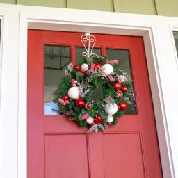 Village Lighting Company 24 in. Nordic Red and White Artificial Christmas Wreath thumbnail 3