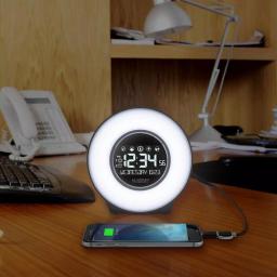 La Crosse Technology Mood Light Digital Alarm Clock with 5 Nature Sounds and USB Charging Port thumbnail 8