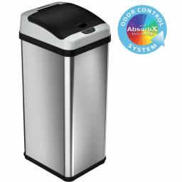 iTouchless Platinum Edition 13 Gal. Stainless Steel Touchless Motion Sensing Trash Can with Extra-Wide Opening thumbnail 1