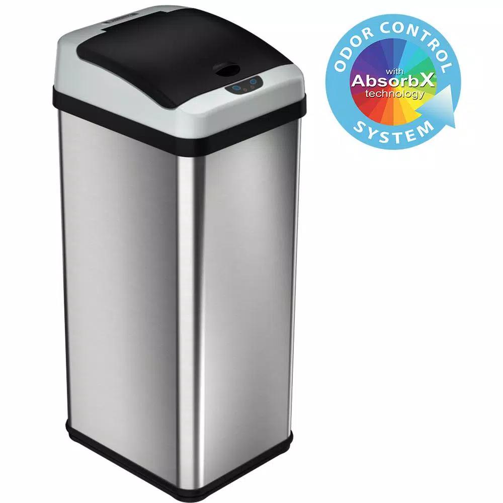 iTouchless Platinum Edition 13 Gal. Stainless Steel Touchless Motion Sensing Trash Can with Extra-Wide Opening