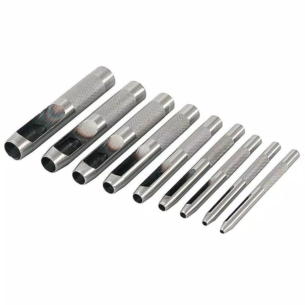 KING 9-Piece Hollow Punch Set, Carbon Steel Hand Tool Set
