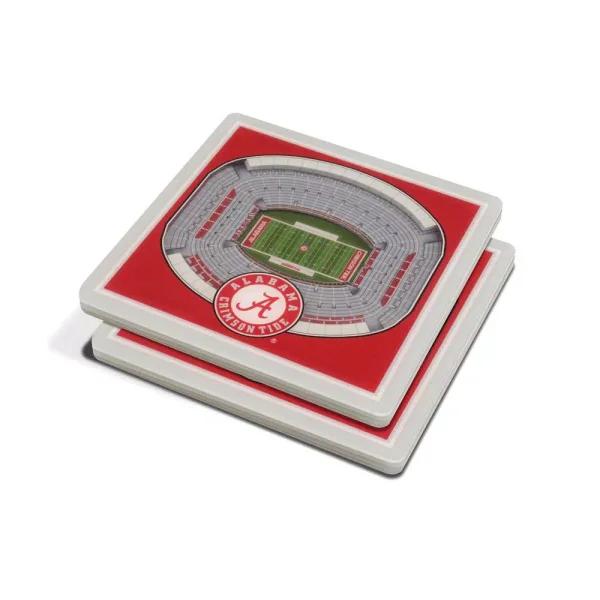 YouTheFan NCAA Alabama Crimson Tide StadiumViews 3D Bryant-Denny Stadium Coasters, 2-Pack