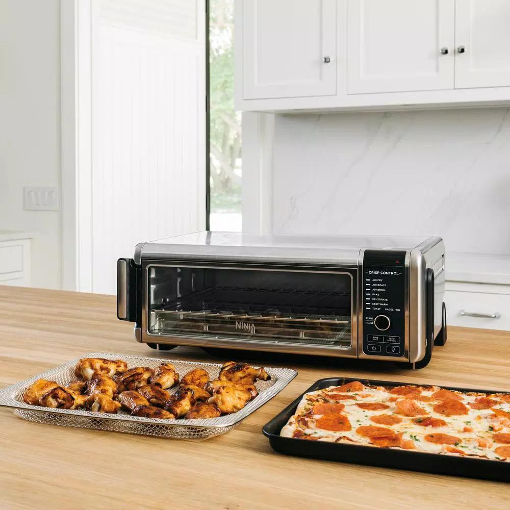 Ninja Foodi Digital Air Fry Oven, Stainless Steel Convection Toaster Oven with Flip-Away Storage