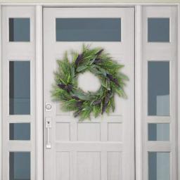 Unbranded Puleo International 24 in. Artificial Lavender Floral Spring Wreath, Purple and Yellow thumbnail 3