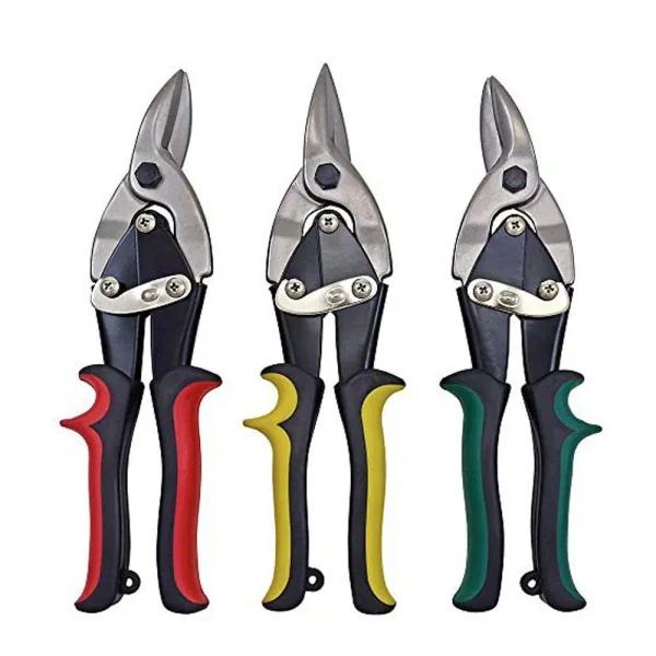 KING 3-Piece Aviation Tin Snip Set, 10 in. Straight, Left, and Right Cut