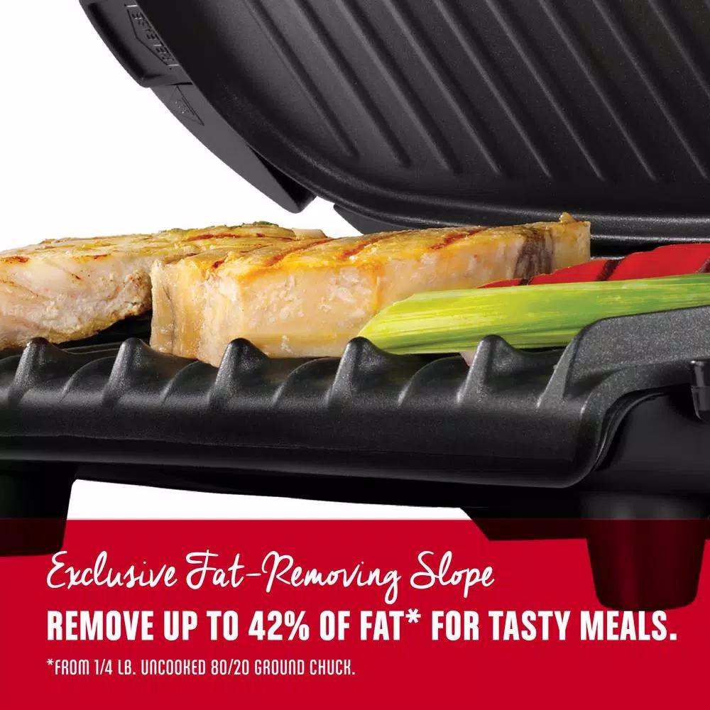 George Foreman 5-Serving Indoor Electric Grill and Panini Press, Red