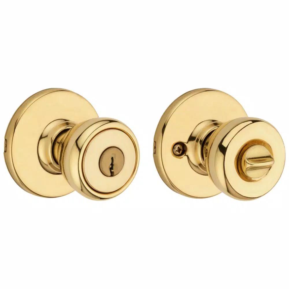 Kwikset Tylo Polished Brass Keyed Entry Door Knob