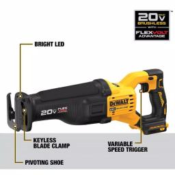 DEWALT 20V MAX Brushless Reciprocating Saw Kit with FLEXVOLT Advantage & 6.0Ah Battery thumbnail 3