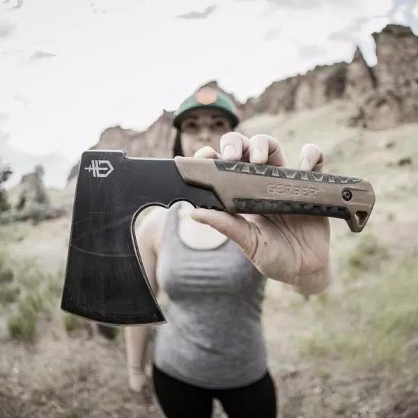 Gerber Pack Hatchet Fixed Blade Camping Axe with Rubber Grip and Nylon Sheath