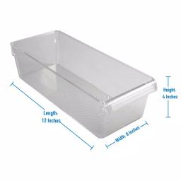 Kitchen Details 2 Pack Large Refrigerator Storage Bins, Clear BPA-Free Plastic Organizers thumbnail 3