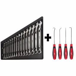 Milwaukee 19-Piece Metric Combination Wrench and Hook & Pick Set thumbnail 1