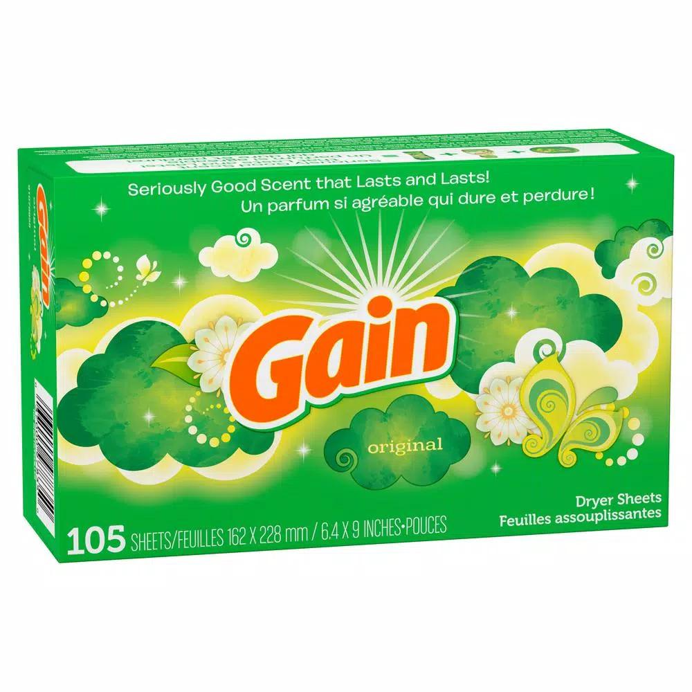 Gain Moonlight Breeze Dryer Sheets, Original Scent, 105-Count (6-Pack, 630 Sheets Total)