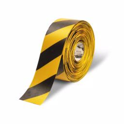 Mighty Line 4 in. Safety Floor Tape, Yellow with Black Chevrons, 100 ft. Roll thumbnail 1