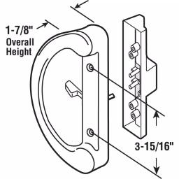 Prime-Line Black Diecast Sliding Glass Door Handle Set, 3-15/16 in. Mortise/Hook Style thumbnail 2