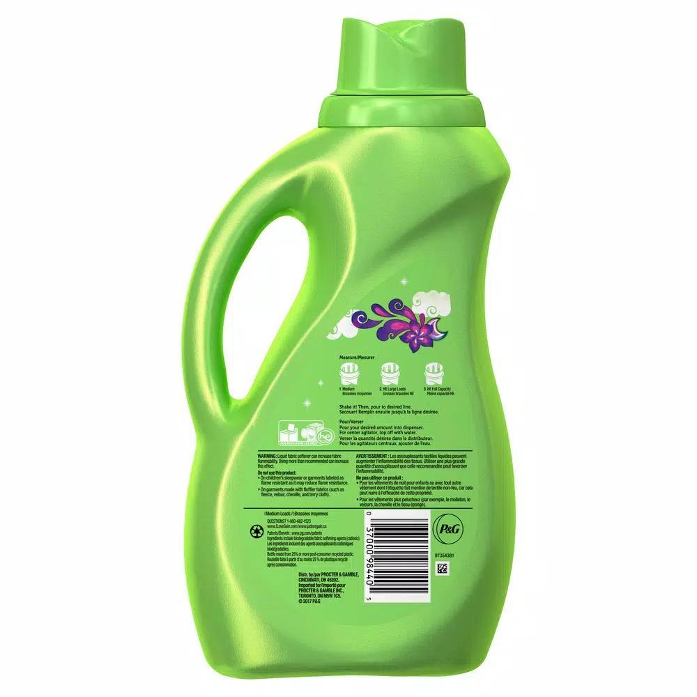 Gain Moonlight Breeze Liquid Fabric Softener, 51 oz (60 Loads), 8-Pack