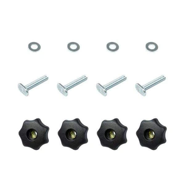 POWERTEC 7-Star T-Track Knob Kit with 1/4 in.-20 Threaded Knobs, Bolts, and Washers (Set of 4)