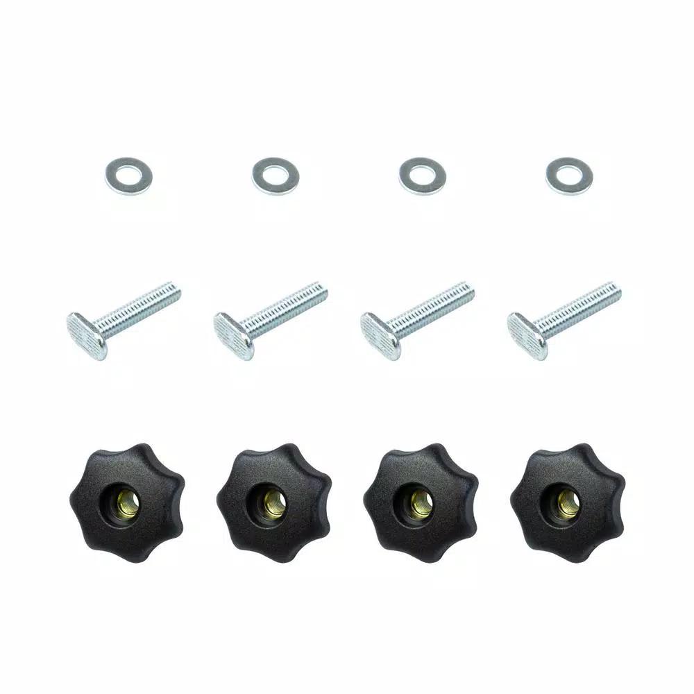 POWERTEC 7-Star T-Track Knob Kit with 1/4 in.-20 Threaded Knobs, Bolts, and Washers (Set of 4)