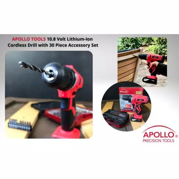 Apollo 10.8V Cordless 3/8 in. Drill/Driver with 30-Piece Accessory Set