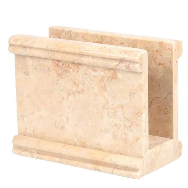 Creative Home Natural Beige Champagne Marble Napkin Holder Stand - Elegant Tabletop Dispenser