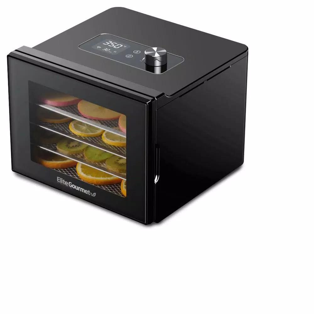 Elite Gourmet 350W Digital Food Dehydrator with 4 Stainless Steel Trays