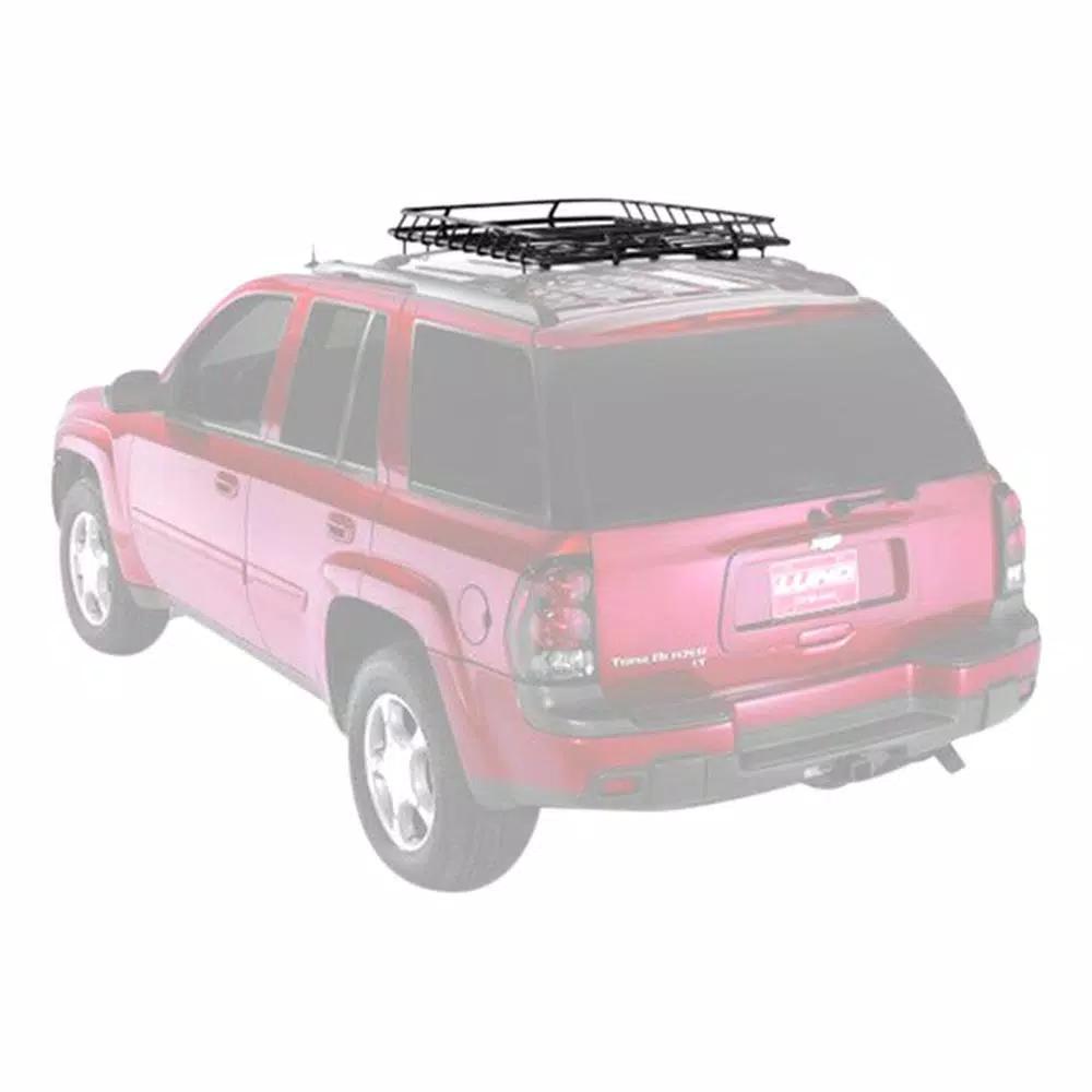 Lund Steel Roof Rack Cargo Basket - Large Capacity Powder Coated Cargo Carrier, Black