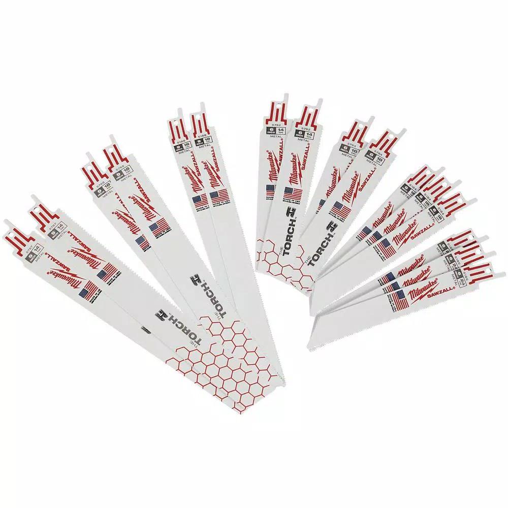 Milwaukee SAWZALL Metal Cutting Reciprocating Blade & SHOCKWAVE Titanium Drill Bit Set, 31-Piece
