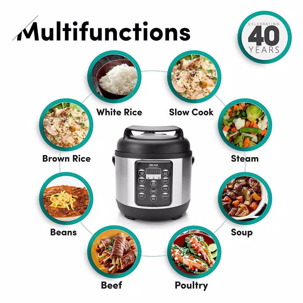 Aroma Professional 3.5 Qt. Stainless Steel Electric Pressure Cooker & Multicooker