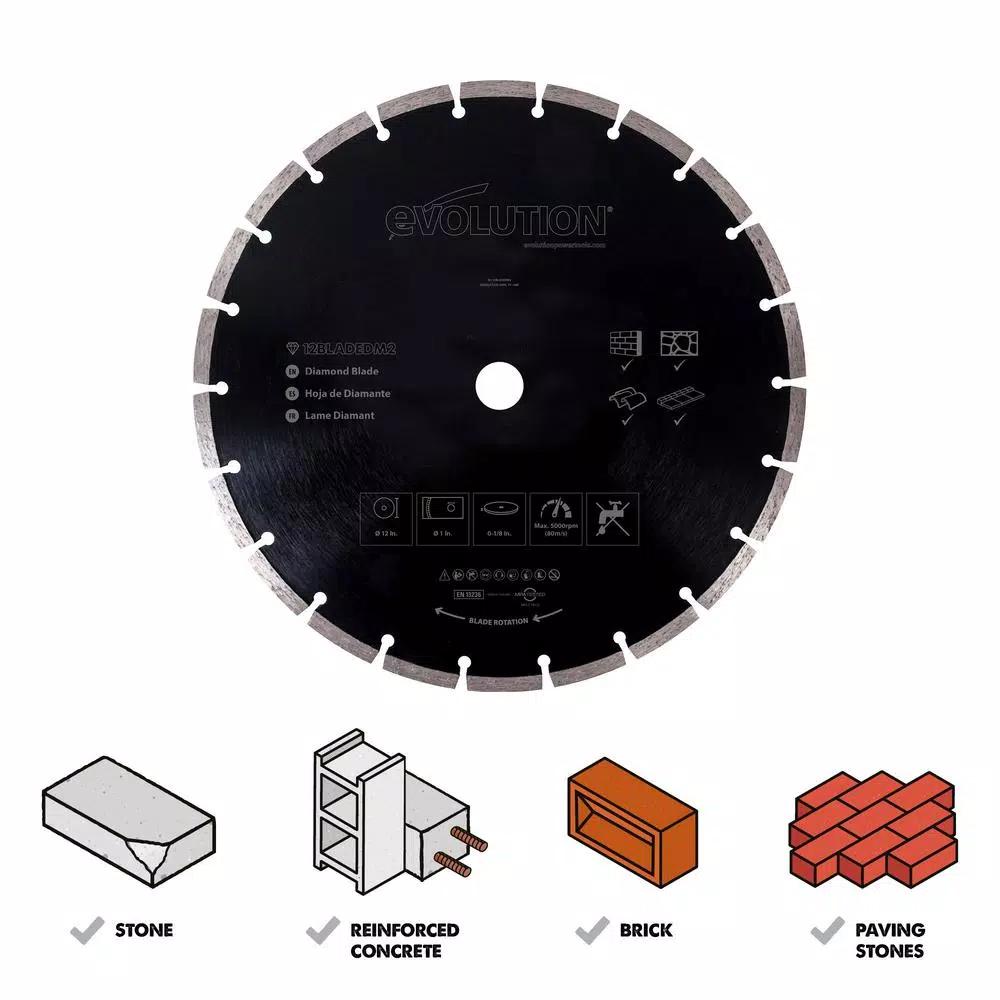 Evolution Power Tools Evolutions 12 in. Diamond Segmented Saw Blade for Masonry and Concrete