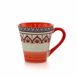 Elama Zen Rust Mozaik 16-Piece Stoneware Dinnerware Set, Service for 4, Orange Bohemian Style thumbnail 7