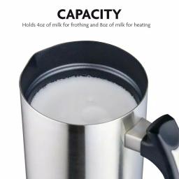 Oventes FR3608 Deluxe Electric Milk Frother and Steamer, 8 oz Silver Automatic Foam Maker thumbnail 4