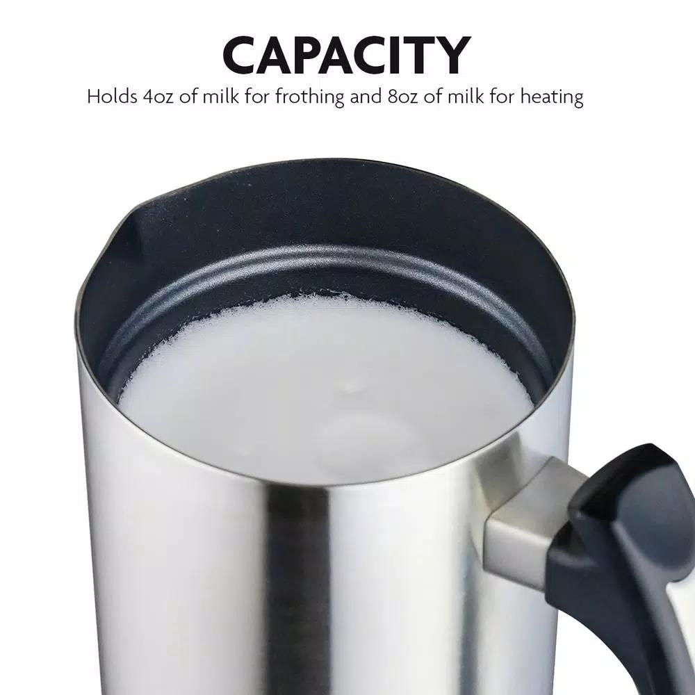Oventes FR3608 Deluxe Electric Milk Frother and Steamer, 8 oz Silver Automatic Foam Maker