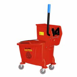 Alpine Industries 36 Qt. Mop Bucket with Side Press Wringer, Red thumbnail 3